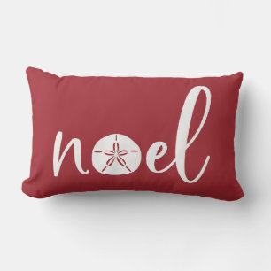 Coastal Noel Red & White Lumbar Pillow