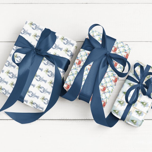 Coastal Noel | Watercolor Christmas Wrapping Paper Sheets (Creator Uploaded)