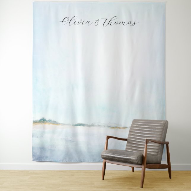 Coastal Ocean Beach Nautical Wedding Backdrop (In Situ)