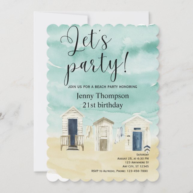 Coastal Ocean Birthday Party Invitation (Front)