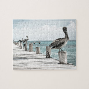 Coastal Ocean Pelican Jigsaw Puzzle