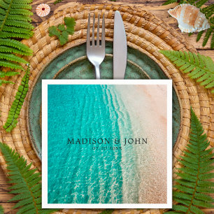 Coastal Ocean Summer Beach Destination Wedding Napkins