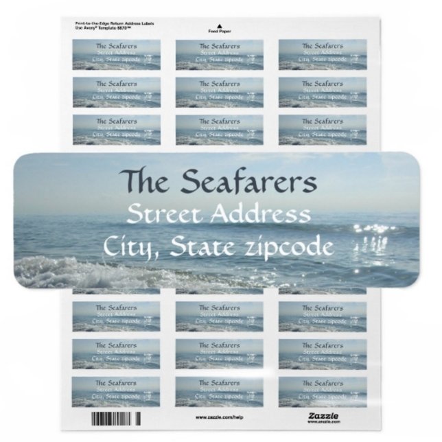 Coastal Ocean Waves Photographic Return Address Label (Creator Uploaded)