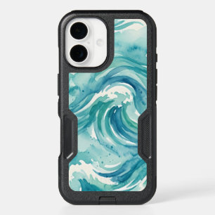 Coastal Ocean Waves Watercolor iPhone 16 Case