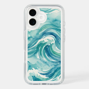 Coastal Ocean Waves Watercolor iPhone 16 Case