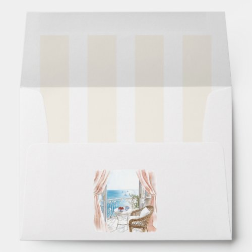 Coastal Old Money Aesthetic Summer Birthday Party Envelope