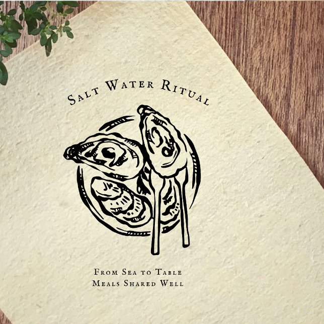 Coastal Oyster Illustration Rubber Stamp (Creator Uploaded)