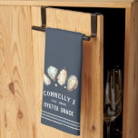 Coastal Oyster & Pearl Personalized Beach House Kitchen Towel<br><div class="desc">This coastal chic kitchen towel features soft cream and aqua watercolor oyster and pearl illustrations. Perfect for beach houses,  coastal abodes,  or anyone who loves oysters and fresh shellfish. Personalize with a family name and year established along the bottom,  along with "Oyster Shack" or your choice of personalization.</div>
