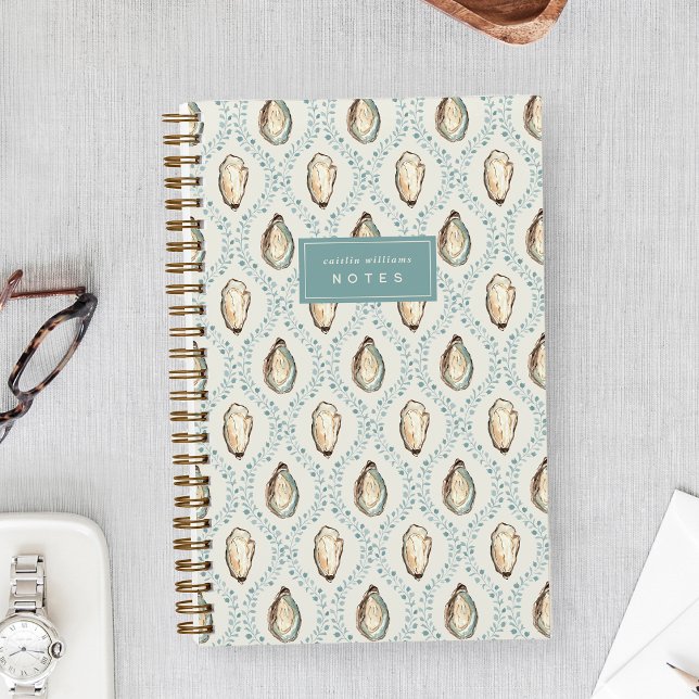 Coastal Oyster Trellis Personalized Notebook (Creator Uploaded)