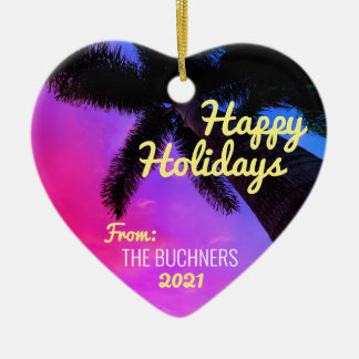 Coastal Palm Ceramic Ornament