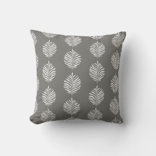 Coastal Palm Leaf Pattern Foghorn Throw Pillow