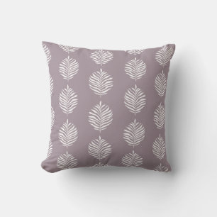 Coastal Palm Leaf Pattern Sea Fog Throw Pillow