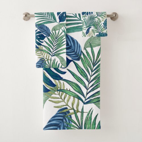 Coastal Palm Leaves Bath Towel Set