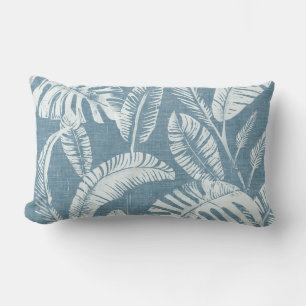 Coastal Palm Leaves Throw Pillow