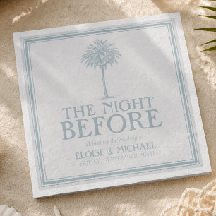 Coastal Palm Rehearsal Dinner Wedding Napkins