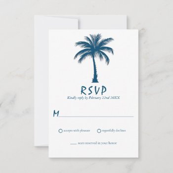 Coastal Palm Tree Beach Wedding Invitations by Trifecta_Designs at Zazzle