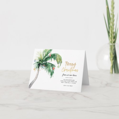 Coastal Palm Tree Christmas Moving Announcement