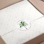 Coastal Palm Tree Christmas Return Address Classic Round Sticker<br><div class="desc">We've Moved Palm Tree Christmas Return Address Classic Round Sticker you can easily customize by clicking the "Personalize" button. A perfect moving and holiday return address sticker for the family moving to the coast during the holidays,  temporarily or permanently</div>
