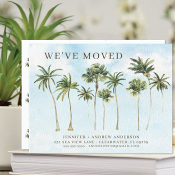 Coastal Palm Tree Moving Announcement by invitationstop at Zazzle