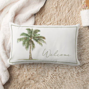Coastal Palm Tree Personalized Lumbar Pillow