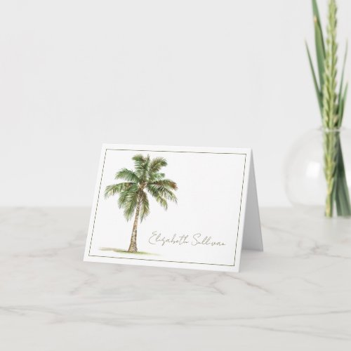 Coastal Palm Tree Personalized Note Card