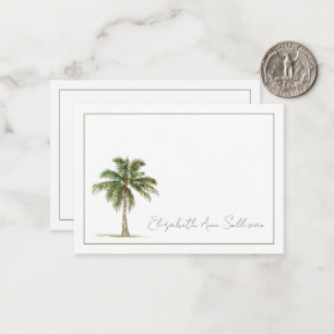 Coastal Palm Tree Personalized Note Card