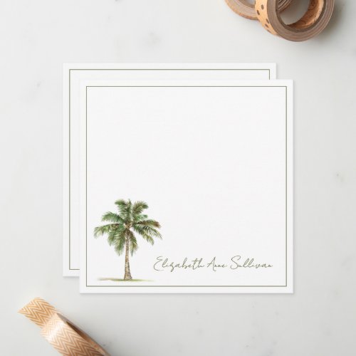 Coastal Palm Tree Personalized Note Card