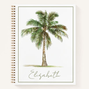 Coastal Palm Tree Personalized Notebook