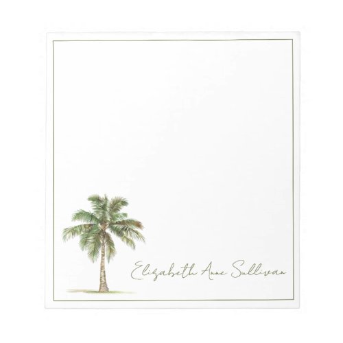 Coastal Palm Tree Personalized Notepad