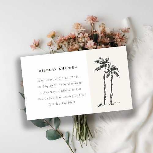 Coastal Palm Tree Sketch Display Baby Shower Enclosure Card