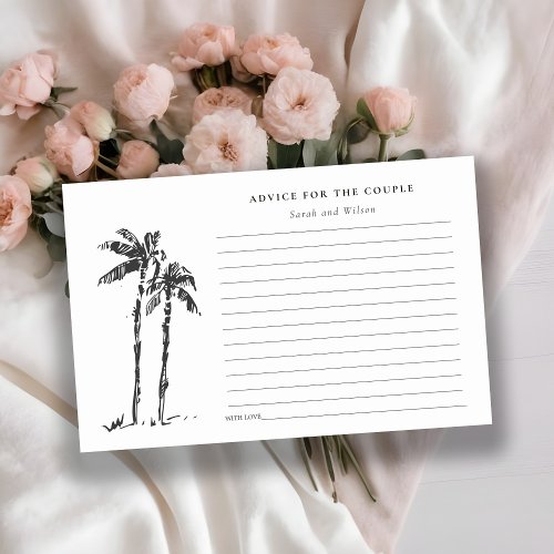 Coastal Palm Tree Sketch Wedding Couple Advice