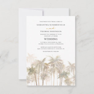Coastal Palm Trees Wedding Invitation