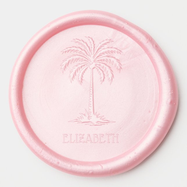 Coastal Palmetto Palm Tree Personalized Wax Seal Sticker (Front)