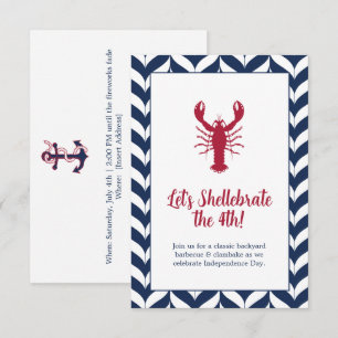 Coastal Patriotic 4th of July Shellebrate Note Card