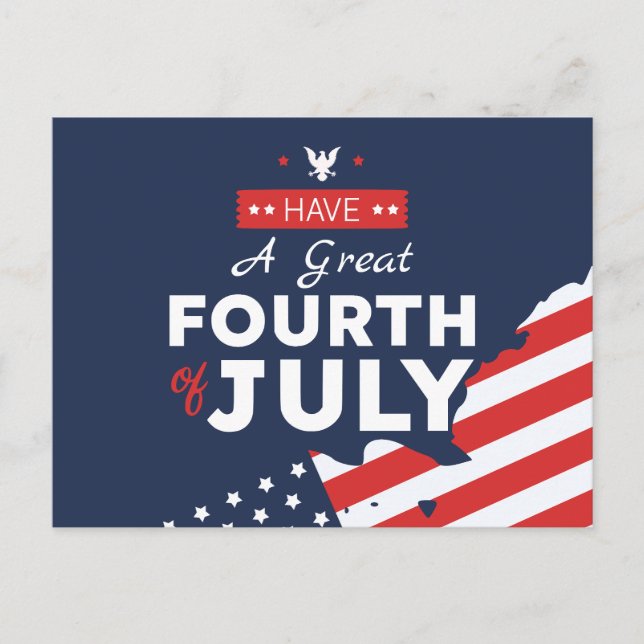 Coastal Patriotic Greetings 4th of July Holiday Postcard (Front)