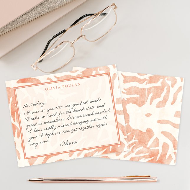 Coastal Peach Coral Reef Note Card (Nautical Peach Coral Reef Note Card on desktop
)