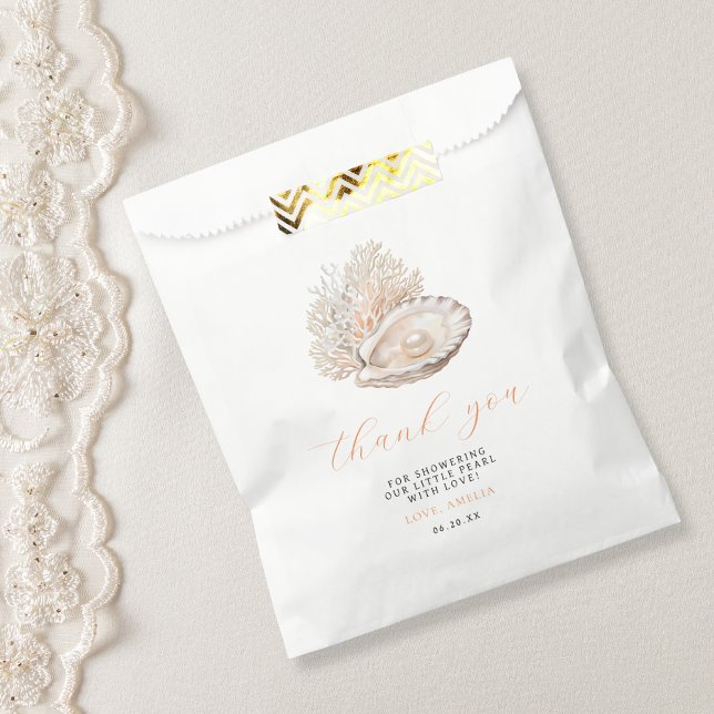 Coastal Pearl Baby Shower Thank You Favor Bag (Creator Uploaded)