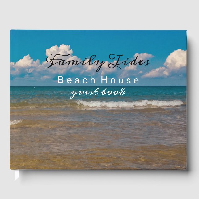 Coastal Photo Beach House Vacation Rental Guest Book (Front)
