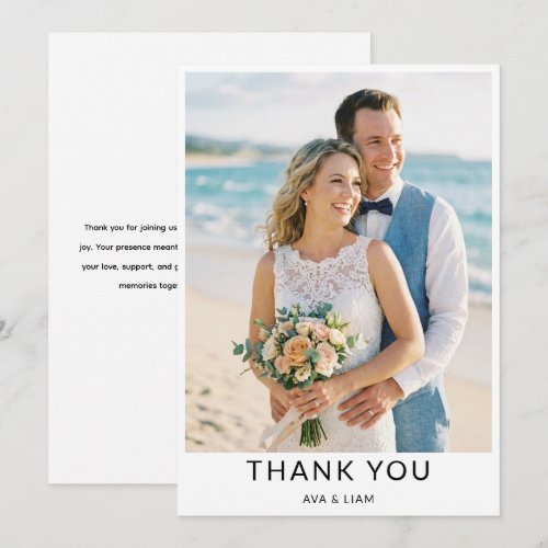 Coastal photo simple thank you card