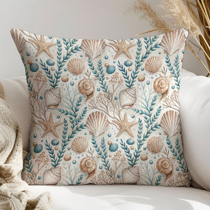 Coastal Pillow Pastel Blue and Ivory Seaside Style