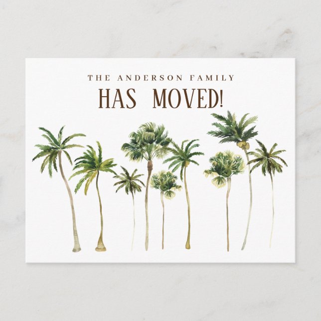 Coastal Pine Trees Moving Announcement (Front)