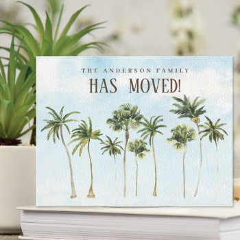 Coastal Pine Trees Moving Announcement by invitationstop at Zazzle