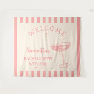 Coastal Pink Bachelorette Party Backdrop Cocktail