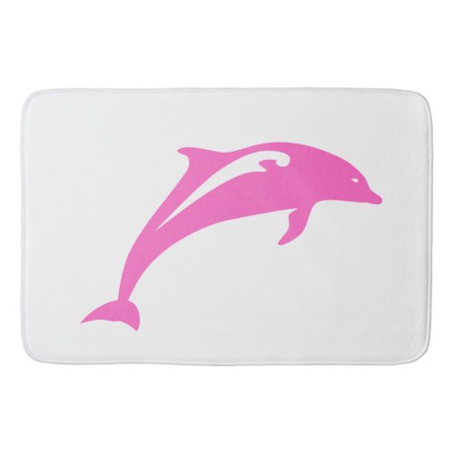 Coastal Pink Dolphin on White Bath Mat