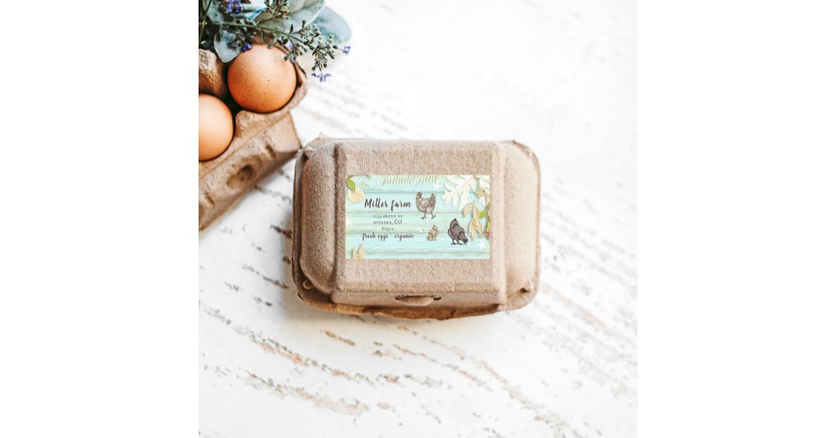 Coastal Plank Wood Rustic Script Egg Carton Label | Zazzle