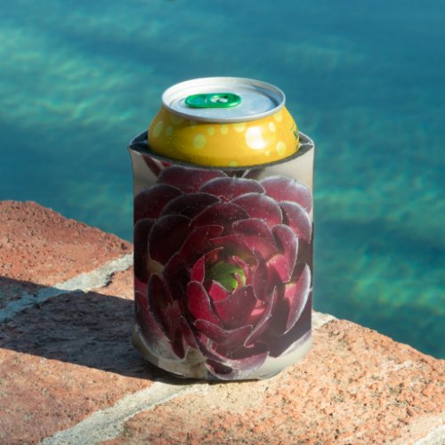 Coastal Plant Photo Red Burgundy Succulent  Can Cooler