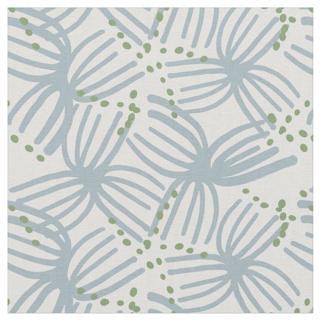 Coastal plants abstract lines nautical coral reef fabric (Close Up)