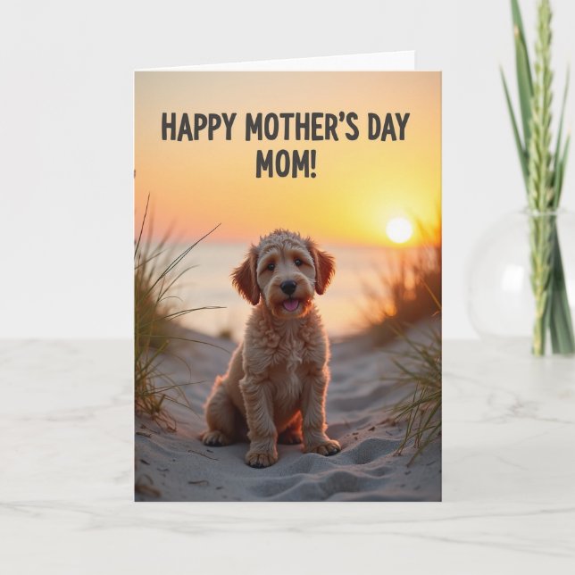 Coastal Puppy Mothers Day Card (Front)