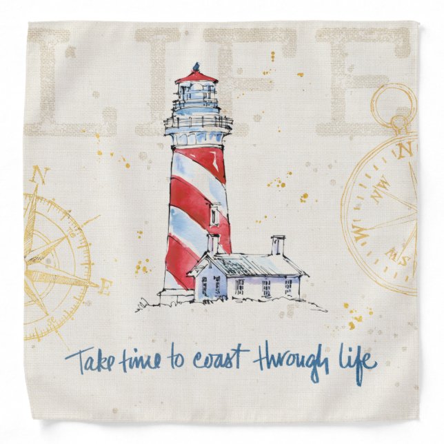 Coastal Quote | Take Time To Coast Through Life Bandana (Front)