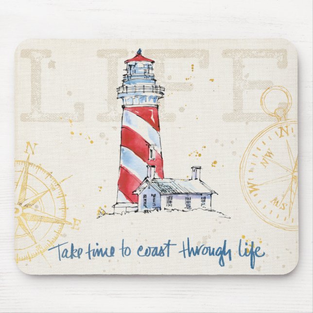 Coastal Quote | Take Time To Coast Through Life Mouse Pad (Front)